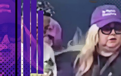 María Moreno, mano derecha de Daniel Noboa, en una actividad de campaña.