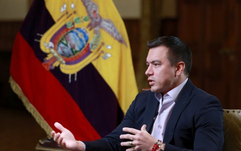 El presidente y candidato Daniel Noboa Azín.