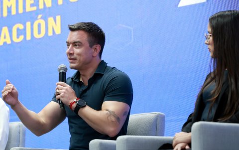 El presidente de la República, Daniel Noboa Azín, es candidato a la Presidencia.