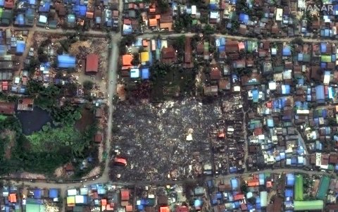 Imágenes aéreas de la catástrofe.