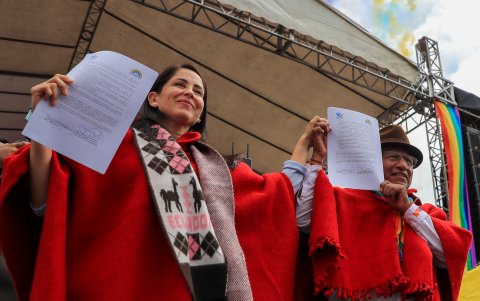 La candidata de la Revolución Ciudadana, Luisa González.