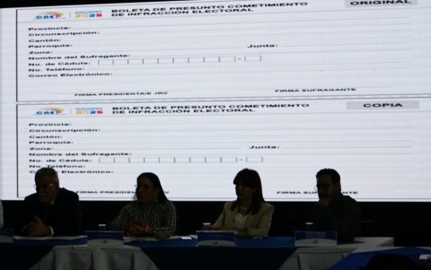 Esta es la boleta con la que se levantará la notificación por usar el celular al momento de la votación.