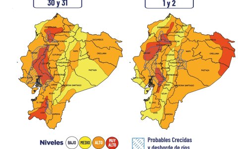 Según el reporte del Inamhi, las lluvias causarán el desbordamiento de ríos en el noroccidente de Quito y en la zona del Chocó andino.