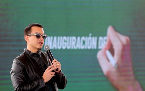 El presidente y candidato a la reelección, Daniel Noboa Azín.