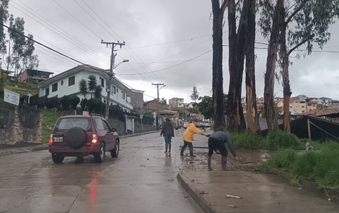 Los vecinos salieron a las calles tras la lluvia para limpiar los escombros.