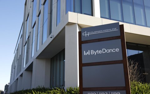 Fotografía de archivo que muestra la fachada de la oficina de ByteDance, empresa matriz de TikTok, en San José, California (EE.UU.).