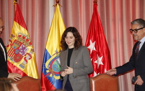 Isabel Díaz Ayuso, presidenta de la Comunidad de Madrid, está en Quito.