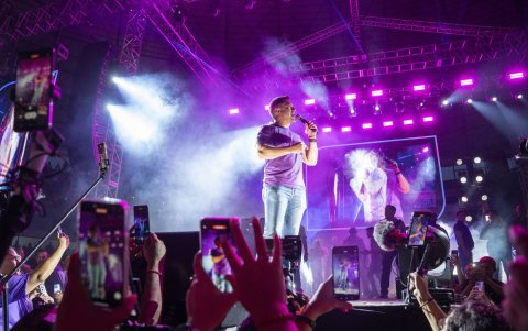 Daniel Noboa, durante su cierre de campaña.