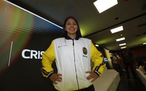 La pentatleta ecuatoriana en una de sus últimas apariciones públicas. Sigue entrenando para la temporada 2025.