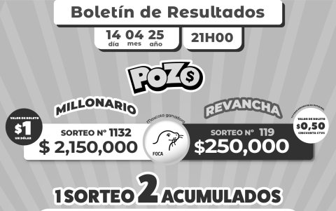 BOLETIN POZO 1132, REVANCHA 119 - 14 LUNES DE ABRIL 2025