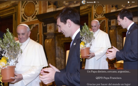 Papa Francisco y Leo Messi.