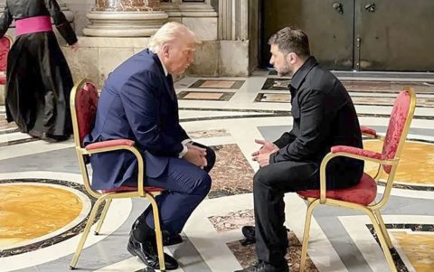 Donald Trump y  Volodimir Zelenski se reunieron previo al funeral del papa Francisco.