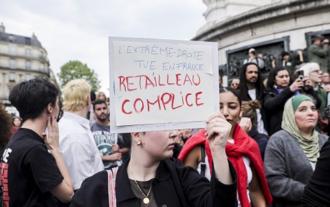 Protesta contra la islamofobia en Francia.