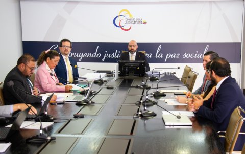 El pleno del Consejo de la Judicatura es presidido por Mario Godoy.