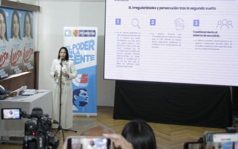 El 13 de mayo de 2025, Luisa González brindó una rueda de prensa sobre los avances internacionales y auditoría al proceso electoral.