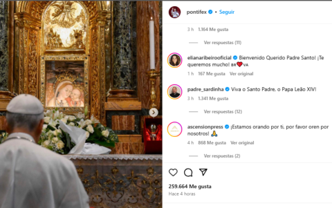 Fieles reciben a León XIV en Instagram
