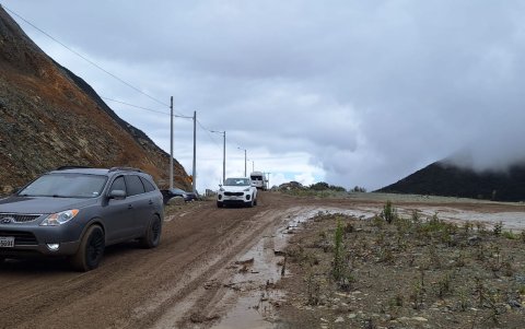 El MTOP recomienda no utilizar un paso lateral que existe en el kilómetro afectado por no contar con condiciones técnicas.