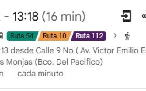Así le muestra Google Maps las opciones de rutas de buses, dependiendo del destino al que necesite movilizarse.
