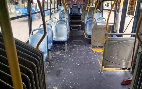 Así luce la unidad de la Metrovía afectada por estudiantes