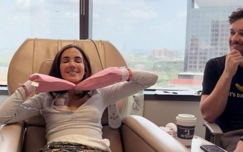 La Flaca Guerrero junto a su novio.