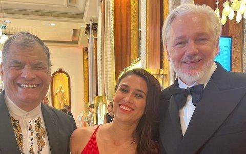 Rafael Correa acompañó a Assange al festival de Cannes.