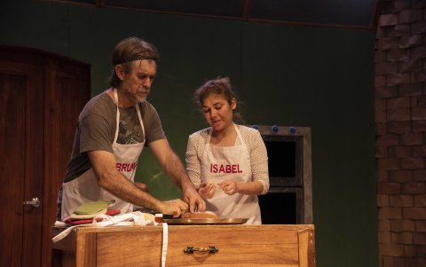 La obra inicia cuando los tres protagonistas arriban a la panadería de Toni Palanqueta para aprender a elaborar pan de masa madre.