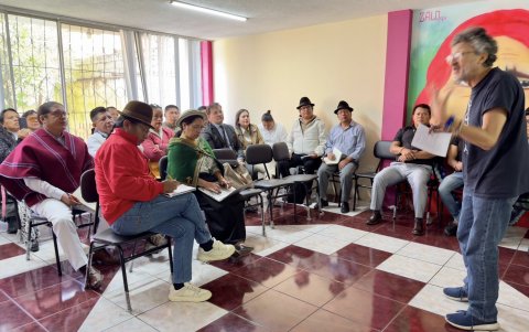 Dirigentes del Consejo de la CONAIE se reúne en un taller de análisis sobre la Ley de Noboa