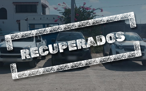 Vehículos recuperados por la Policía Nacional; tenían series adulteradas y estaban reportados como robados.