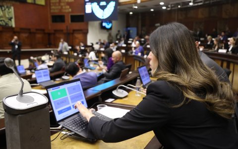 La oficialista Valentina Centeno fue la encargada de mocionar la aprobación del texto íntegro de la Ley de Solidaridad Nacional.