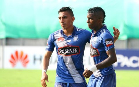 Miller Bolaños (d) y Ángel Mena en su etapa del Emelec