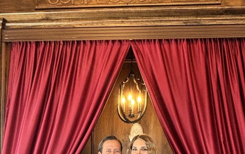 Con su novio, Luis Arturo.