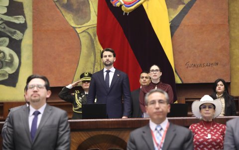 El presidente de la Asamblea, el oficialista Niels Olsen.