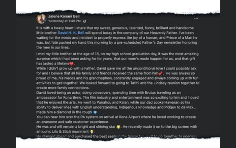 Mensaje póstumo de Facebook.