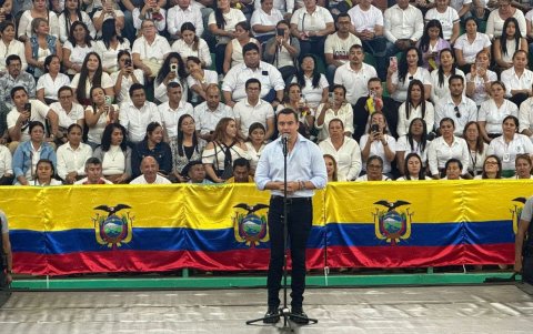 Daniel Noboa durante el evento, que tuvo como sede la ciudad de Manta, en la provincia de Manabí.