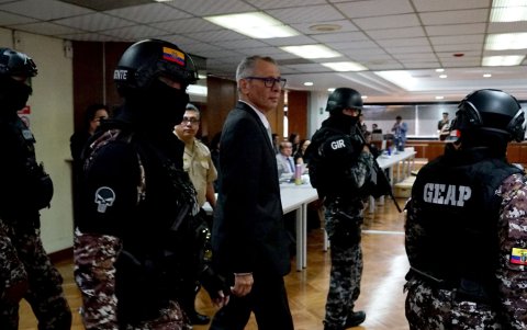 Jorge Glas asiste a su juicio por presunto peculado, en el caso Reconstrucción de Manabí, en la Corte Nacional.