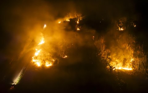 Zona quemada en la ciudad de Porto Velho, en el estado de Rondonia (Brasil).