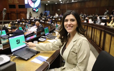 La presienta de la Comisión de Desarrollo Económico Valentina Centeno fue la encargada de defender ante el Pleno la Ley de Integridad Pública para su aprobación.