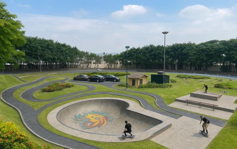 Así proyectan los patinadores que podría ser el skatepark en el redondel.