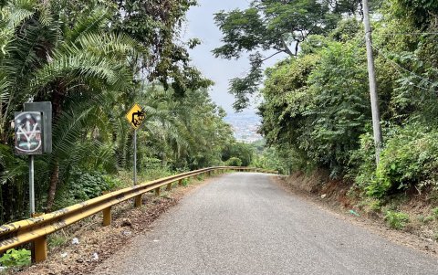 Las señaléticas viales verticales, en la vía de acceso, al subir el cerro, están rayadas.