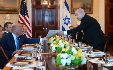 Captura de video / Netanyahu hace entrega de la carta de nominación el premio Nobel a Trump