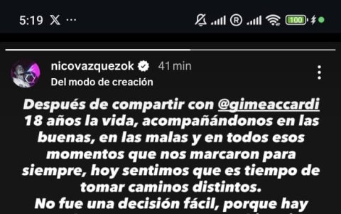 Palabras de Nico Vázquez