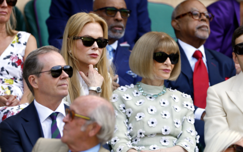 Las gradas de Wimbledon se llenaron de elegancia con la presencia de estrellas, como Anna Wintour, editora en jefe de Vogue, y la actriz Nicole Kidman.