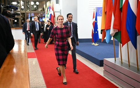 Kaja Kallas, vicepresidenta de la Comisión Europea, llega a la Reunión Ministerial UE-Vecindario Sur en Bruselas.