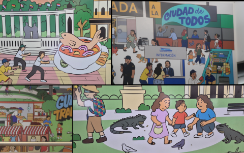 Los nuevos murales de la Terminal de Guayaquil comparten arte y cotidianidad