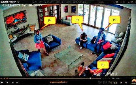 Captura de un video de una de las cámaras de seguridad de la vivienda de Nain Masuuh que es parte del proceso del caso Encuentro.