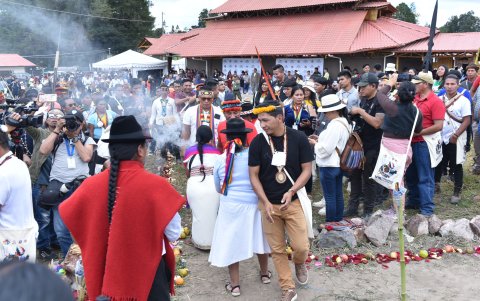 La Conaie lleva adelante su VIII Congreso desde la mañana del 18 de julio de 2025 en Conocoto, Quito.