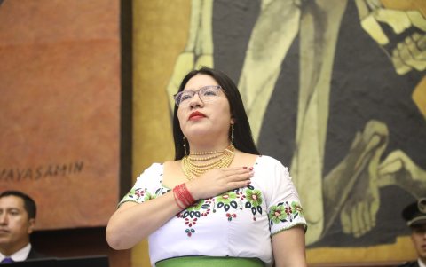 Carmen Tiupul, segunda vicepresidenta de la Asamblea y parte del ala de Pachakutik que vota con ADN, anticipó su voto en contra de la reforma.