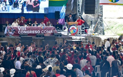 El VIII Congreso de la Conaie se realizó en el Centro de Integración Internacional de los Pueblos, en el oriente de Quito. Alí se expulsó a seis asambleístas.