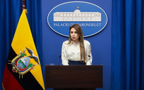 La vocera gubernamental Carolina Jaramillo se pronunció sobre las elecciones de la Conaie el 21 de julio de 2025.