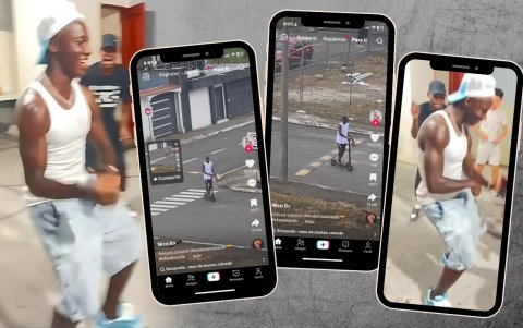 Moisés Caicedo pasándola de lo mejor en sus vacaciones, bailando y en patineta.